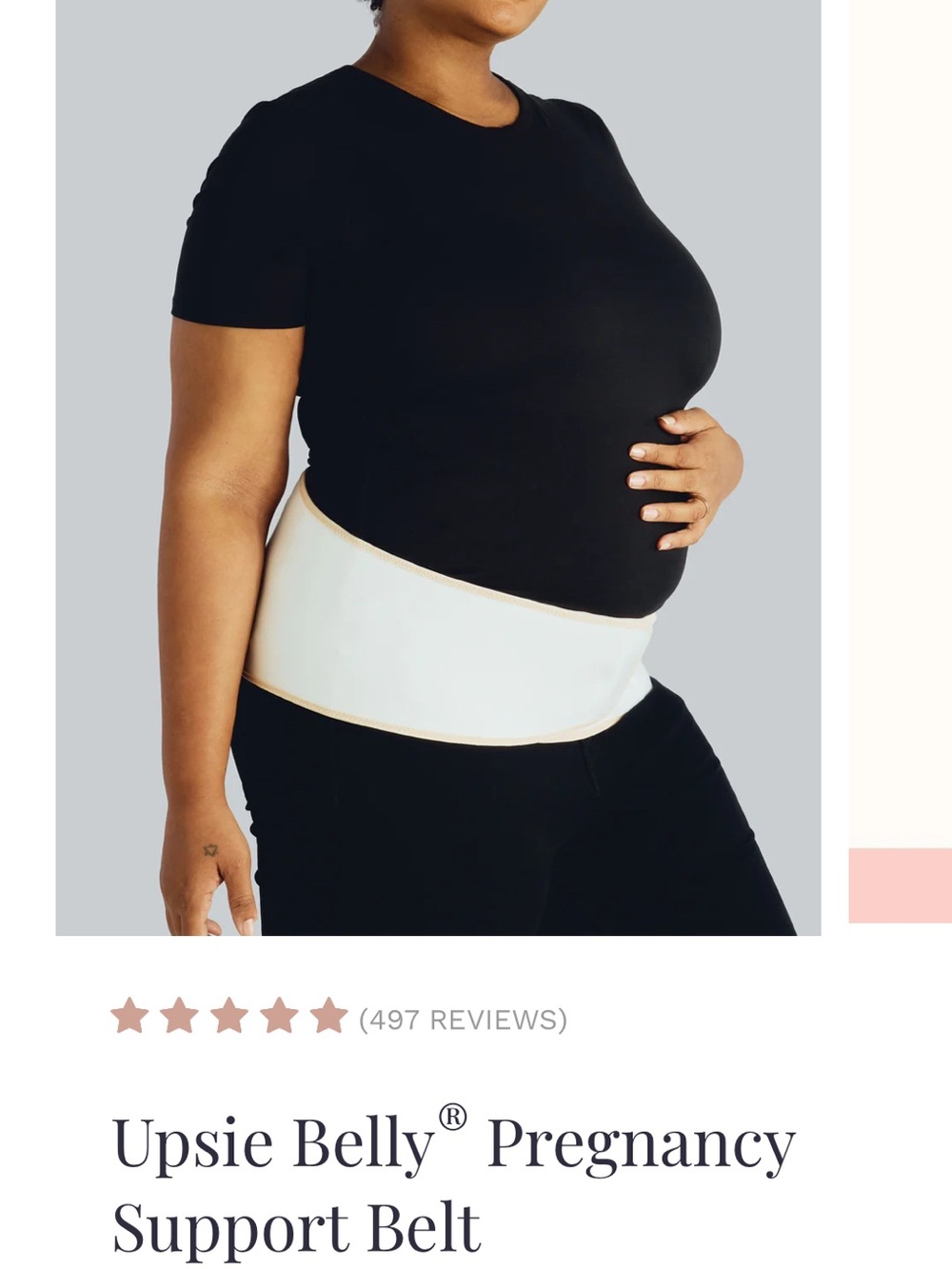 Belly Bandit Cream Postpartum Support Wrap with Tan Trim